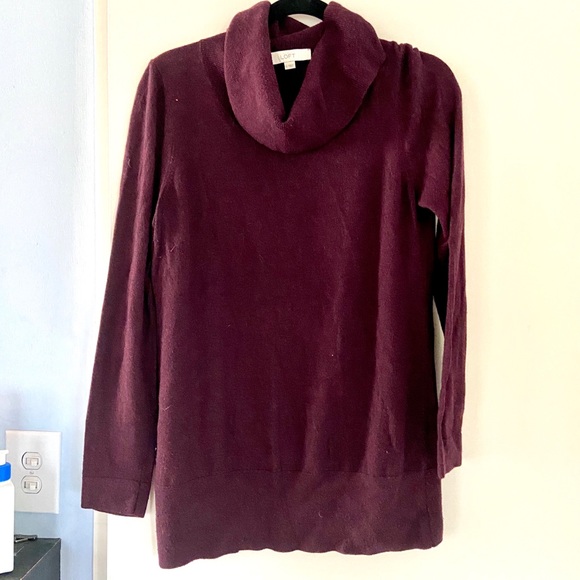 Loft purple eggplant cowl neck sweater - Picture 1 of 4